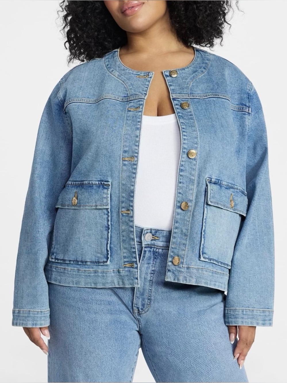 Denim Lady Jacket With Pockets